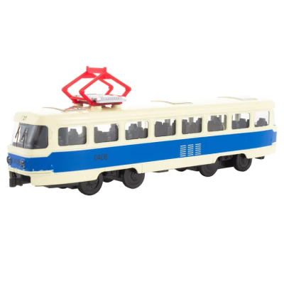 Игрушка KiddieDrive Общественный транспорт, синий, инерционный механизм, свет и звук, 1901013_1