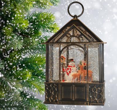 Фонарь LED AZ2024-445 с новогодней композицией музыкальный WDL-24029B