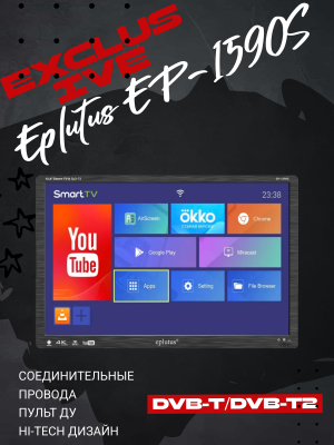 Автомобильный Smart-TV Eplutus EP-1590S, диагональ 15,4", USB, Wi-Fi, Bluetooth