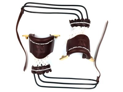 Комплект луз с выкатом RU-M3, скоба - латунь (лен, коричневая кожа)