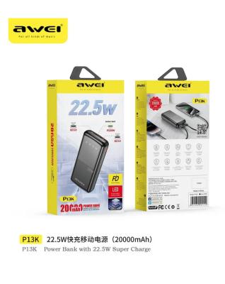 Внешний аккумулятор Awei 20000 P13K черный