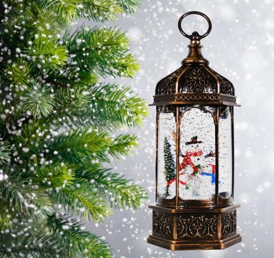 Фонарь LED AZ2022-139 с новогодней композицией музыкальный