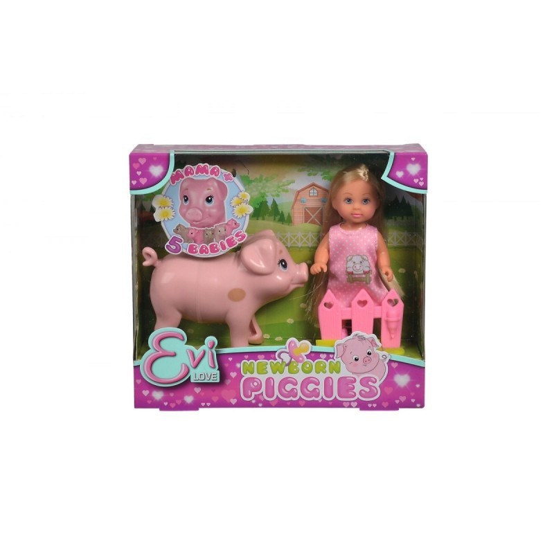 Кукла детская Simba Еви 12 см со свинкой и поросятами