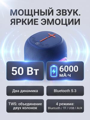 Портативная Bluetooth-колонка HOPESTAR P65 Pro 50 Вт голубой