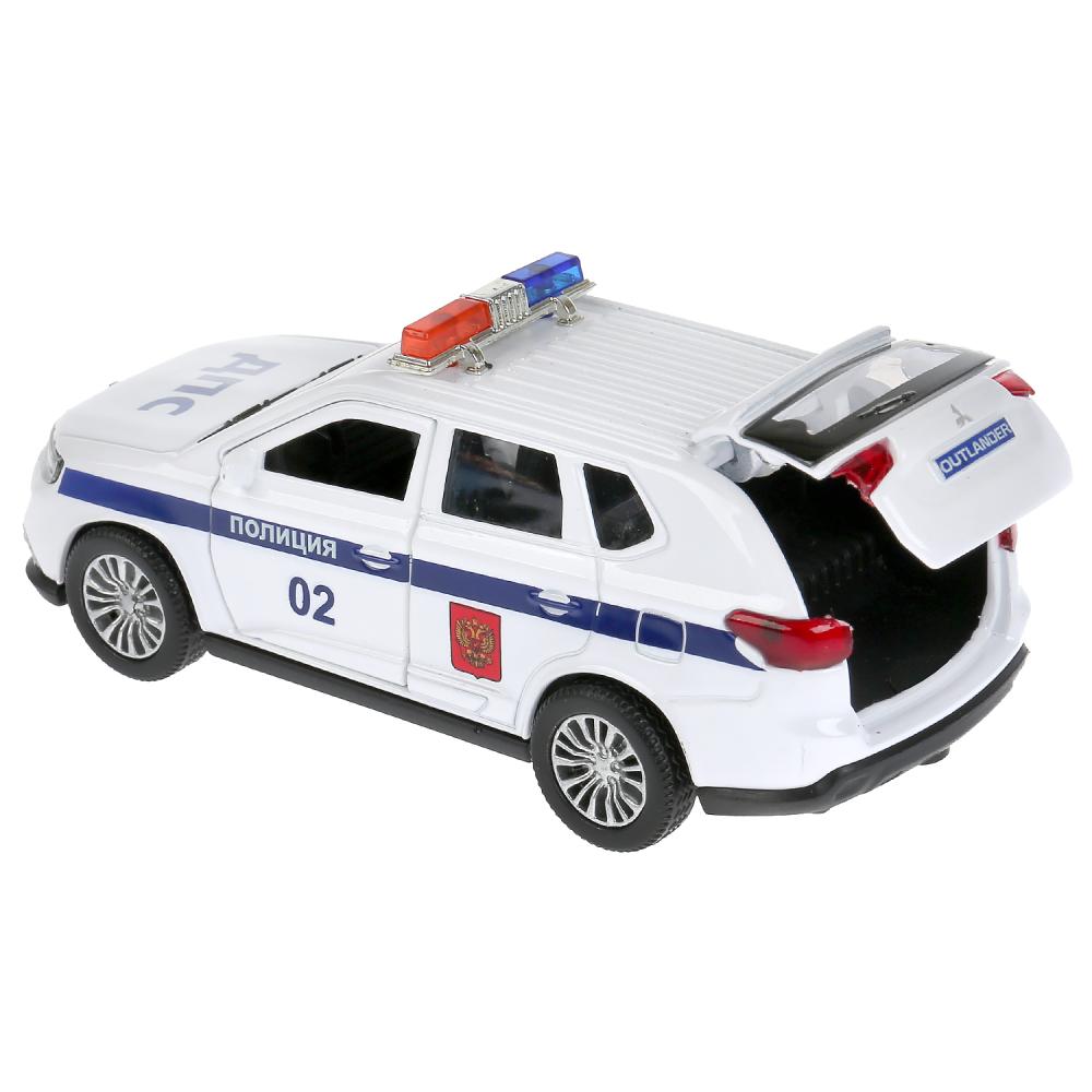 Машина металлическая Технопарк Mitsubishi Outlander Полиция 12 см, открываются двери, инерция, белая