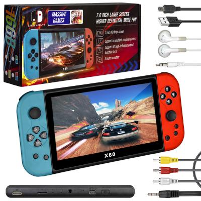 Игровая приставка 16 GB 20000 Игр X80 синяя с красным