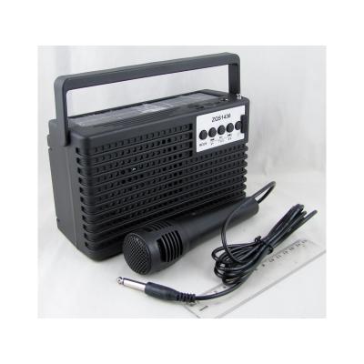 Портативная колонка ZQS-1436B со светомузыкой + фонарь + микрофон проводной, черный
