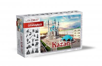 Деревянные фигурные пазлы Citypuzzles Казань 103 детали