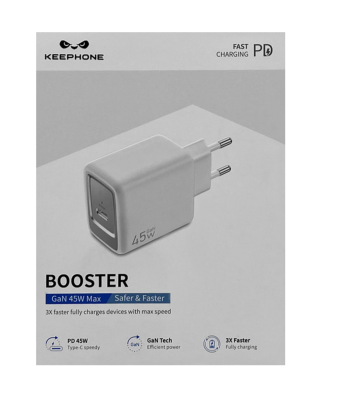 СЗУ Блок Keephone Booster GAN 45W белый СЗУ Блок Keephone Booster GAN 45W белый