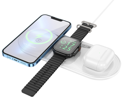 Беспроводная зарядка 3 в 1  Borofone BQ19 15W белый