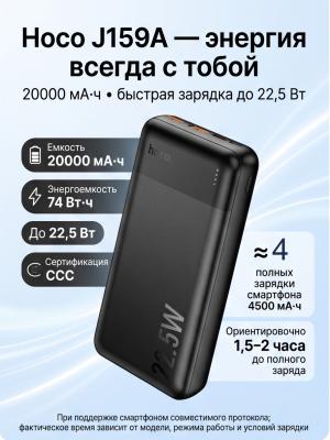 Внешний аккумулятор Hoco J159A 20000 мАч 22,5 Вт CCC