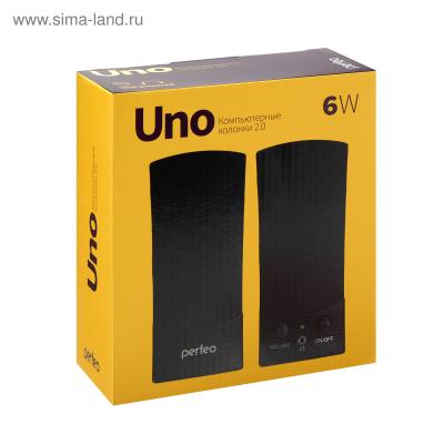 Компьютерные колонки Perfeo UNO, 2.0, 2 х 1,5 Вт, Jack 3.5 мм, USB, черные Компьютерные колонки Perfeo UNO, 2.0, 2 х 1,5 Вт, Jack 3.5 мм, USB, черные