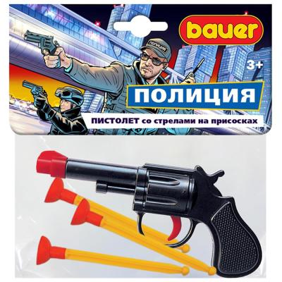 Пистолет игрушечный Bauer Полицейский, со стрелами на присосках З
