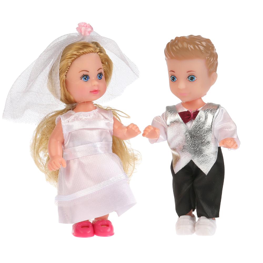Набор из 2-х кукол ТМ Карапуз Машенька и Сашенька Жених и невеста 12 см
