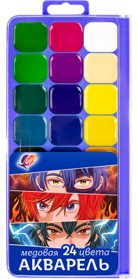 Луч Краски акварельные 24 цвета без кисти Аниме, 33С 2218-08