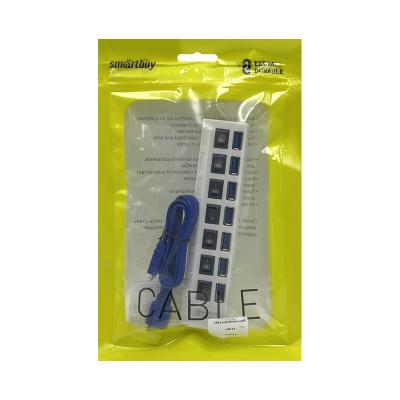USB - Хаб  3.0 7 портов с выключателем Smartbuy SBHA-7307-W белый