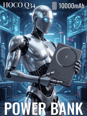 Портативный аккумулятор Hoco Q34 10000, с беспроводной зарядкой Портативный аккумулятор Hoco Q34 10000, с беспроводной зарядкой