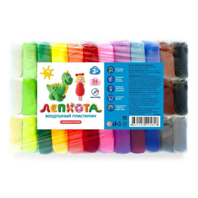 Воздушный пластилин ЛЕПКОТА 36 цветов, LEP003