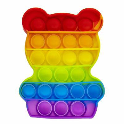 Игрушка-антистресс 1Toy вечная пупырка, мишка, радужный