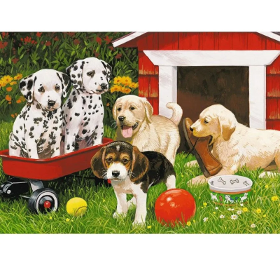 Пазл Ravensburger Всёлые щенки, 60 элементов