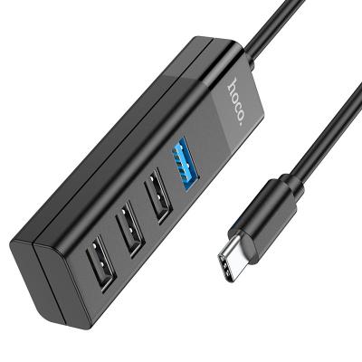 USB Хаб Hoco HB25 Type-C на 4USB, черный