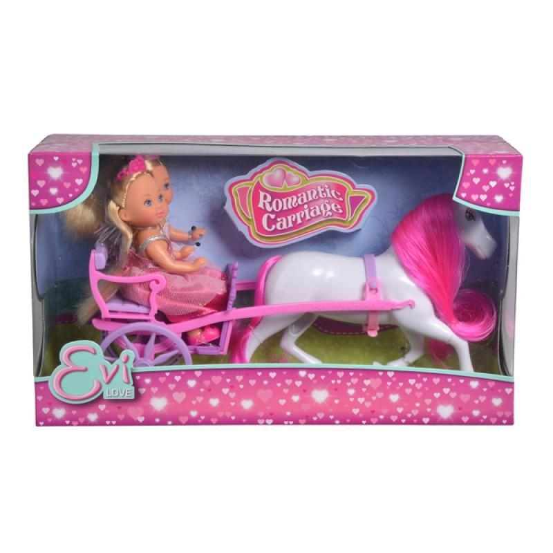 Набор кукол Simba Две Еви-принцессы и лошадь с каретой