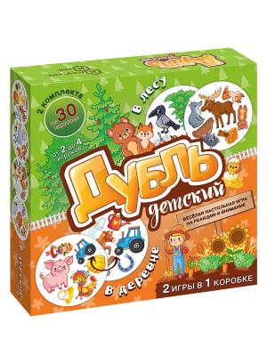 Настольная игра Дубль детский 2 в 1 В деревне и В лесу Нескучные игры