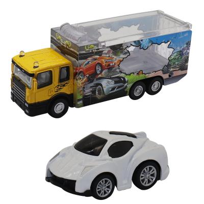 Набор Грузовик Funky Toys с белой машинкой die-cast, спусковой механизм, 1:60