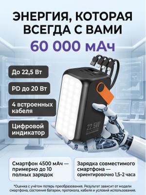 Пауэрбанк мощный BOROFONE BJ91A 60000 мАч 22.5 Вт PD 20 Вт