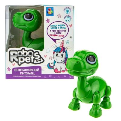 Игрушка интерактивная 1TOY RoboPets Динозавр мини зеленый