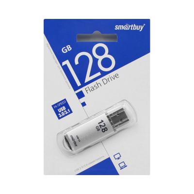 Флешка USB 3.0 128GB Smartbuy V-Cut серебро Флешка USB 3.0 128GB Smartbuy V-Cut серебро