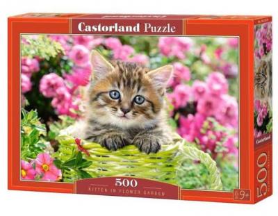Castorland Пазл 500 деталей Котёнок в цветочном саду