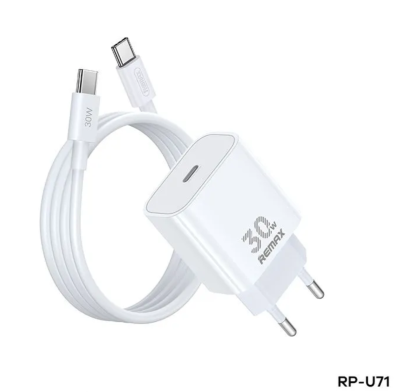 Зарядное с кабелем Type-C Remax PD30W RP-U71*