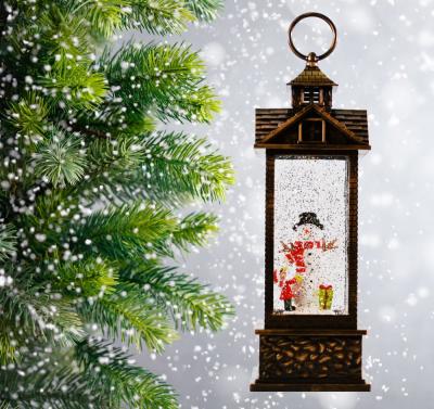 Фонарь LED AZ2022-130 с новогодней композицией музыкальный