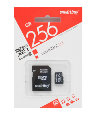 Карта памяти 256GB microSDHC Class 10 Smartbuy U3 Карта памяти 256GB microSDHC Class 10 Smartbuy U3