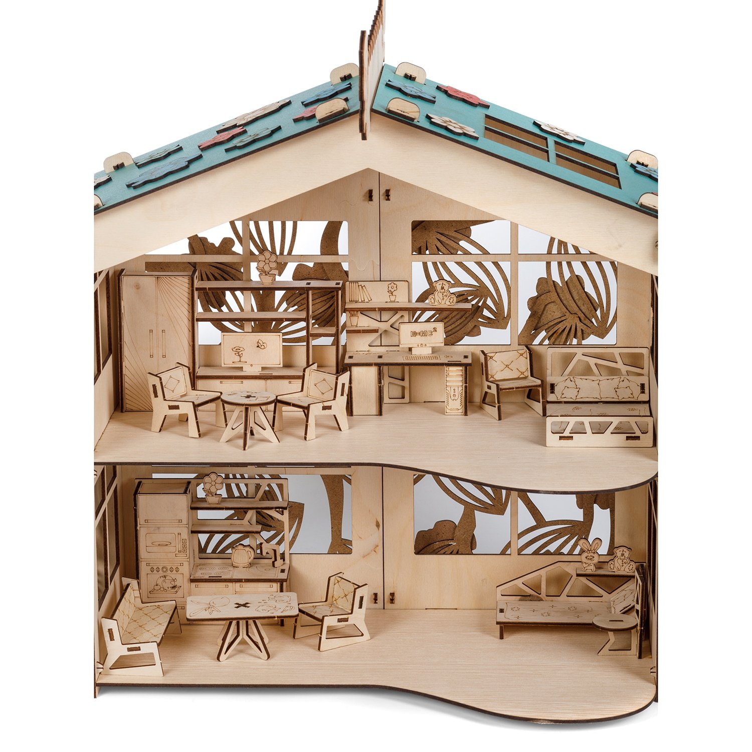 Сборная модель Тутси Кукольный домик Оранжерея с мебелью из дерева