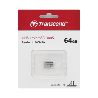 Карта памяти Transcend UHS-I 300S microSDHC Class 10 64GB 100Mb
