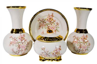 Подарочный набор Блюдо, 2 вазы, сахарница Z001 4 предмета