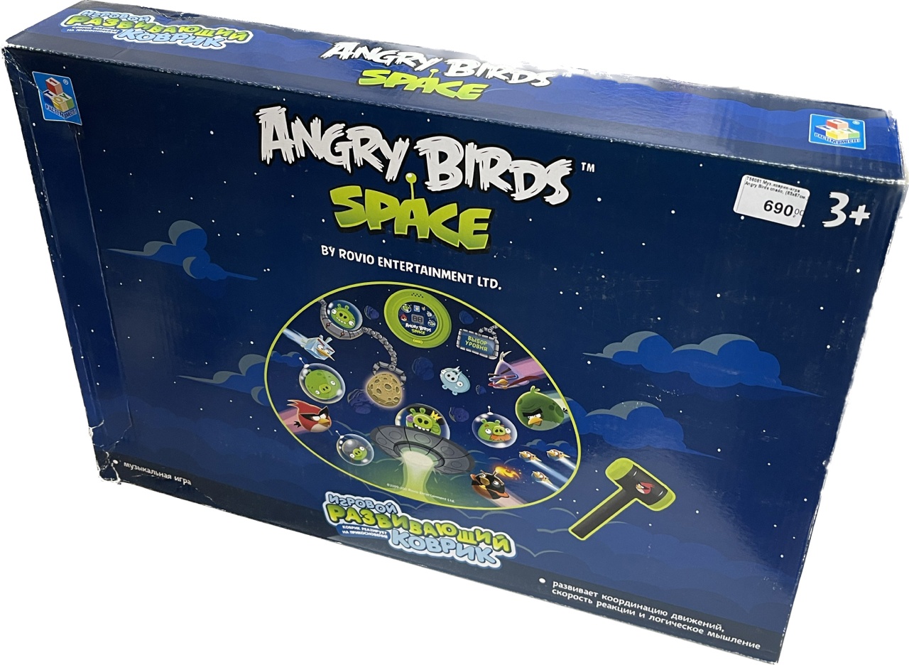 Уценка! Мятая коробка. Музыкальный коврик-игра Angry Birds спейс З