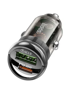 Зарядное устройство Hoco Z53A Vision PD30W+QC3.0 для автомобиля черный