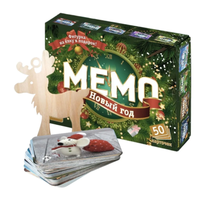 Развивающая игра Нескучные игры Мемо Новый год, 50 карточек, 8033