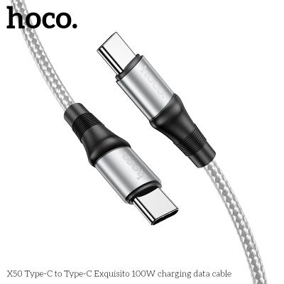 Кабель Type-C на Type-C Hoco X50 100W 1m серый