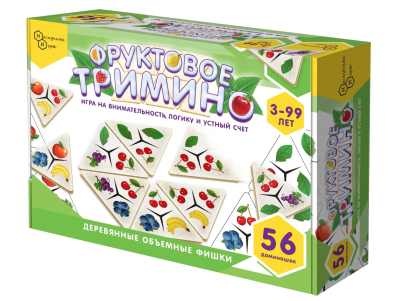 Настольная игра Нескучные игры Фруктовое тримино-треугольное домино*