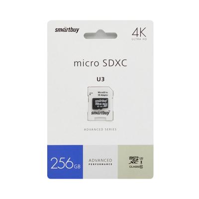 Карта памяти 256GB Micro SD Smartbuy U3 V30 A1 Advanced