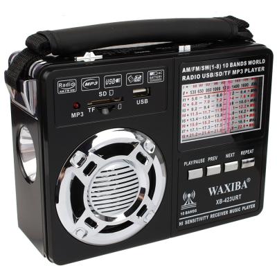 Радиоприемник Waxiba XB-423URT + фонарь, черный