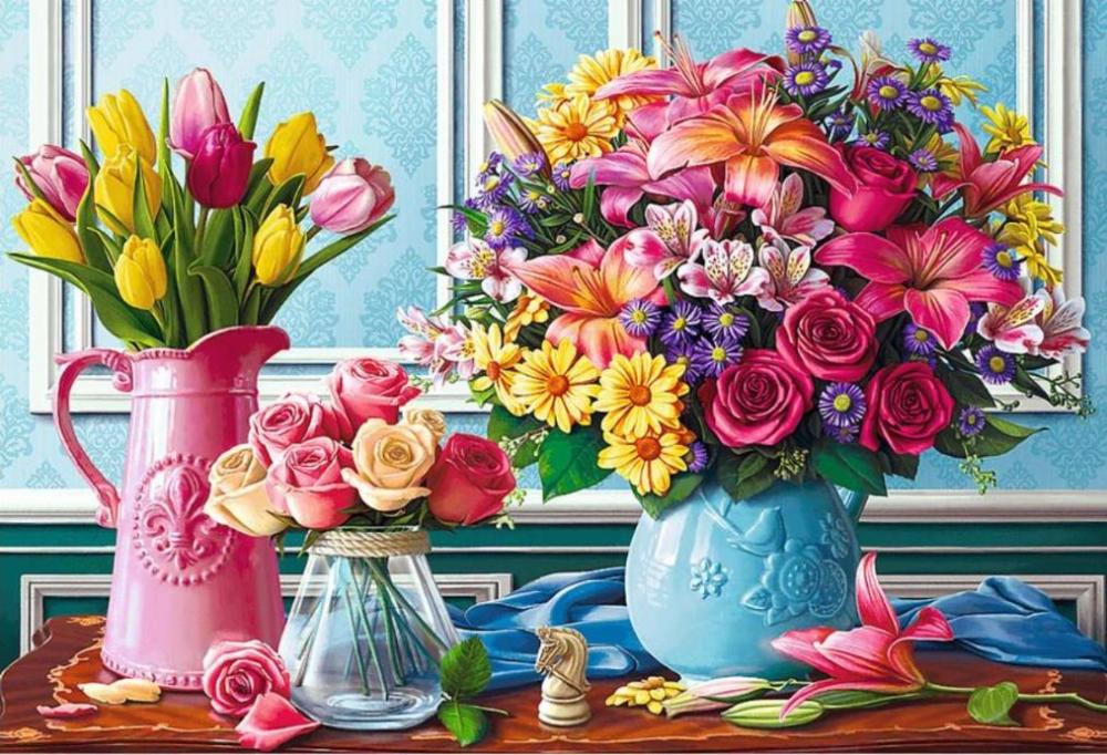 Пазл Trefl Puzzles Цветы в вазах 1500 элементов