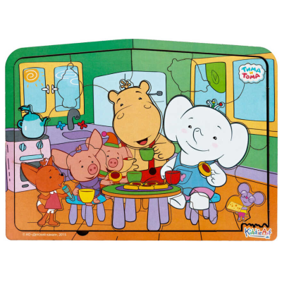 Деревянный пазл KiddieArt Тима и Тома Чаепитие в кругу друзей 24 детали, ПЗ00022