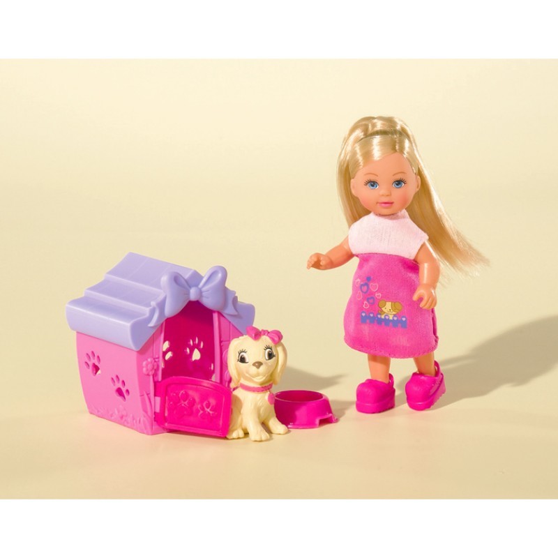 Кукла детская Simba Еви с собачкой в домике 12 см