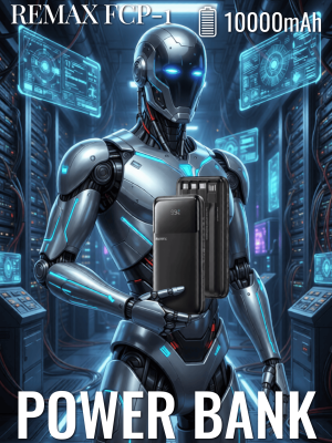 Внешний аккумулятор с проводами Remax 10000 FCP-1 черный 22,5W