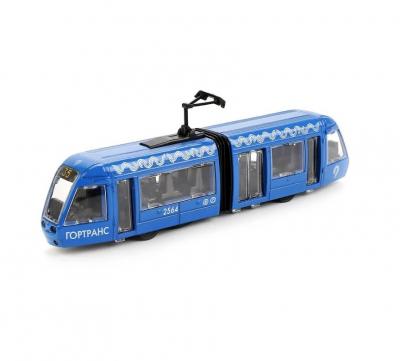 Трамвай Технопарк инерционный с гармошкой, 19 см, свет, звук